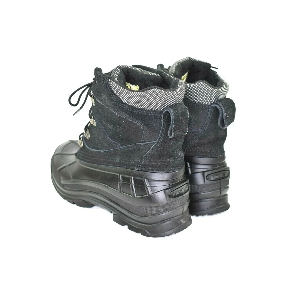 KAMIK WAUSAU Mens Waterproof Leather Winter Boots‎ Black Size 11